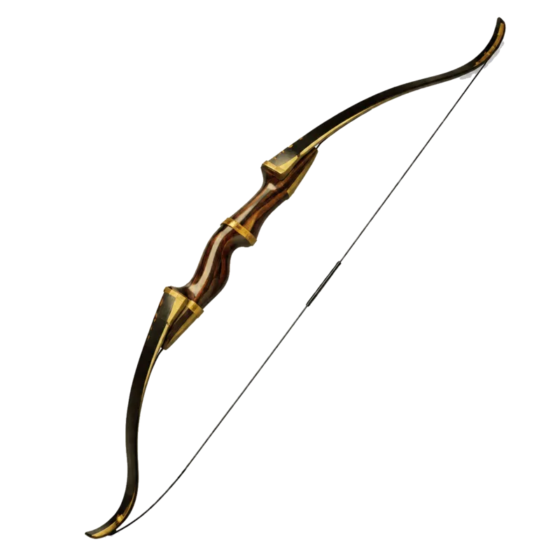 Recurve bow, strung.